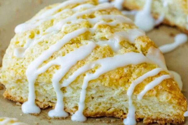 Scones With Lemon Glaze, homemade and freshly served