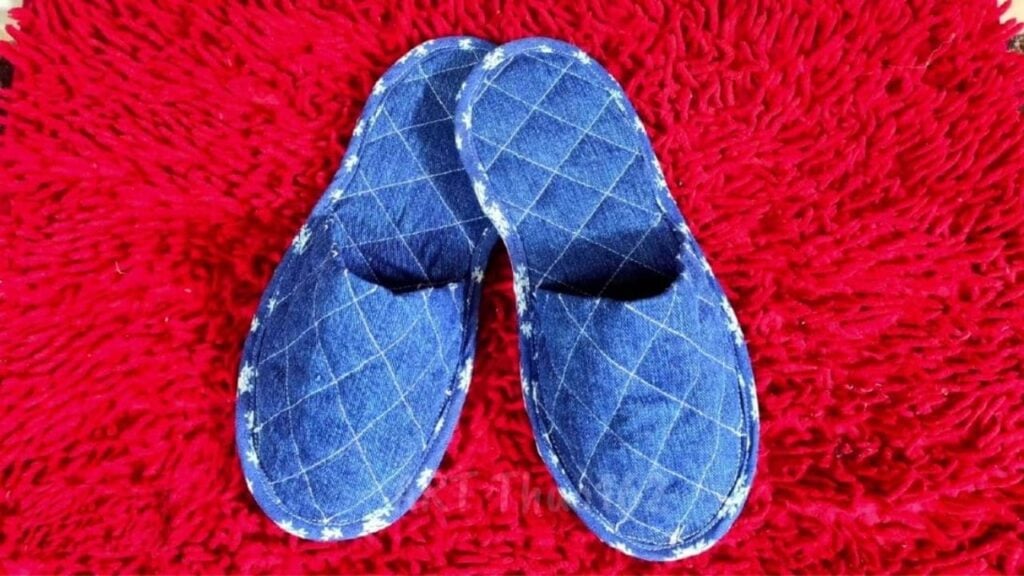 Finished Slippers From Old Jeans, a completed DIY project