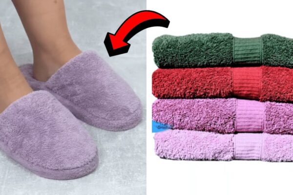 Finished How to Turn Old Towels Into Slippers, a completed DIY project