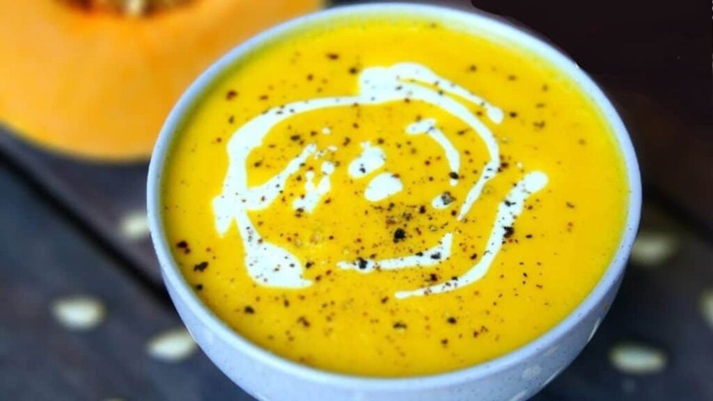 the Best Creamy Vegetable Pumpkin Soup, homemade and freshly served