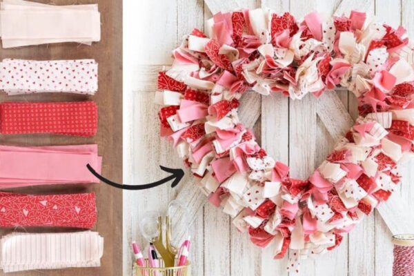 Finished the Blushing Heart Wreath, a completed DIY project