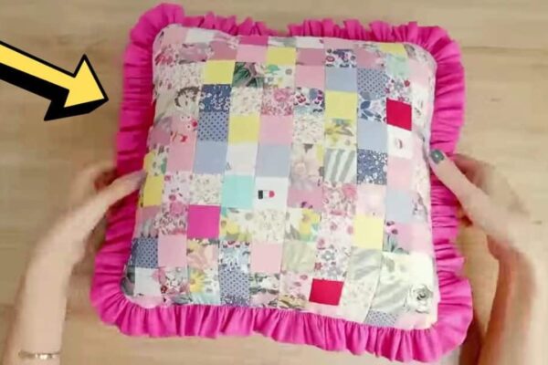 Finished How To Sew A Bag & Pillow Using Fabric Scraps, a completed DIY project