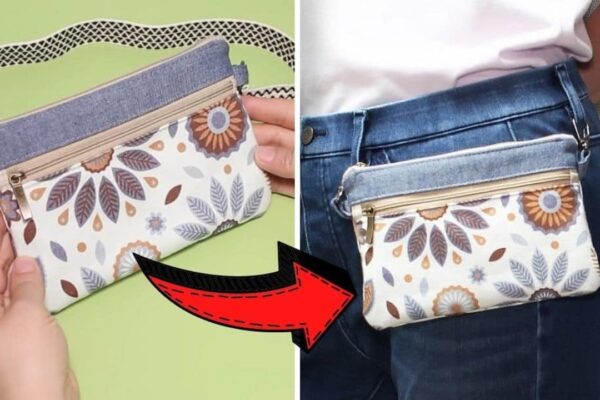 Finished How To Sew A DIY Belt Bag Pouch, a completed DIY project