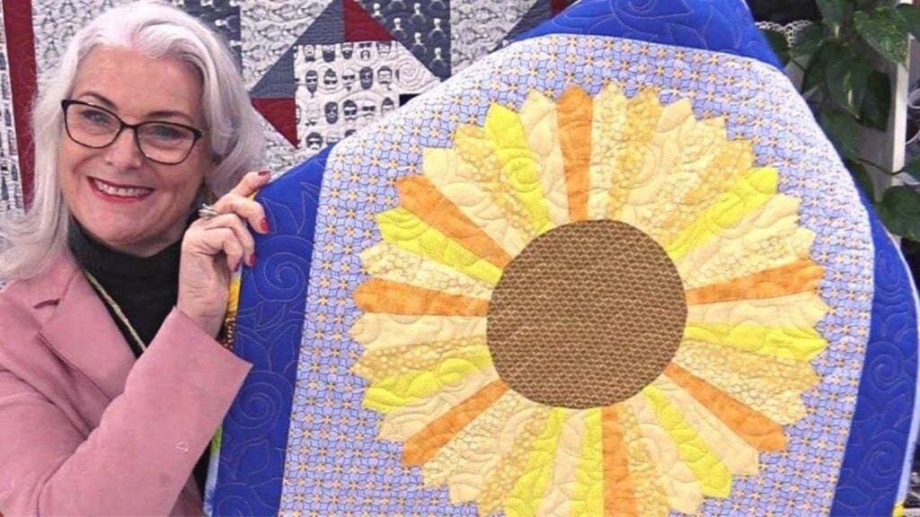 Finished How To Sew A Sunflower Table Topper, a completed DIY project