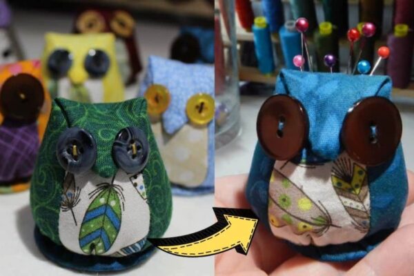 Finished Simple Owl Pincushion Sewing, a completed DIY project