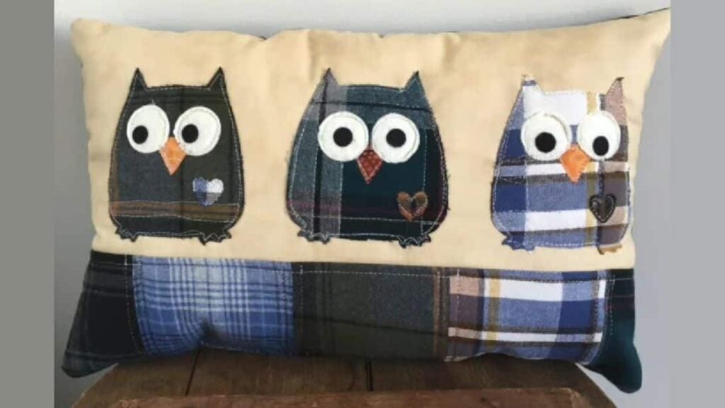 Finished How To Sew Appliquéd Owl Pillow Using Scraps, a completed DIY project