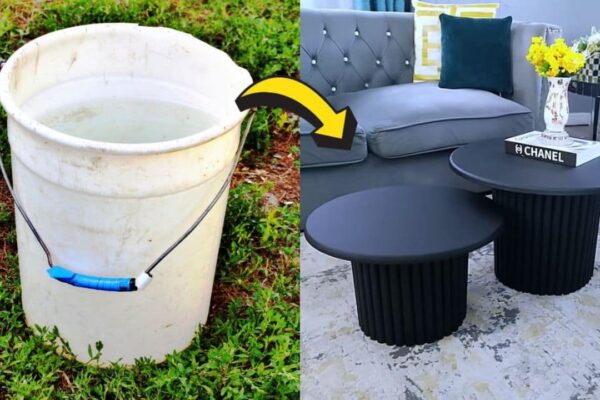 Finished How to Turn a Plastic Bucket into a DIY Coffee Table, a completed DIY project