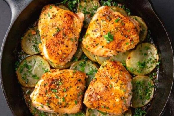 Ina Garten's Skillet-Roasted Chicken & Potatoes, homemade and freshly served
