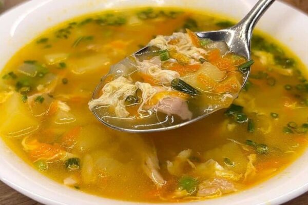 Incredibly Delicious Chicken and Potato Soup, homemade and freshly served