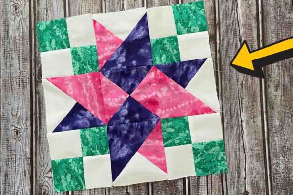 Finished Isabella Star Quilt Block, a completed DIY project