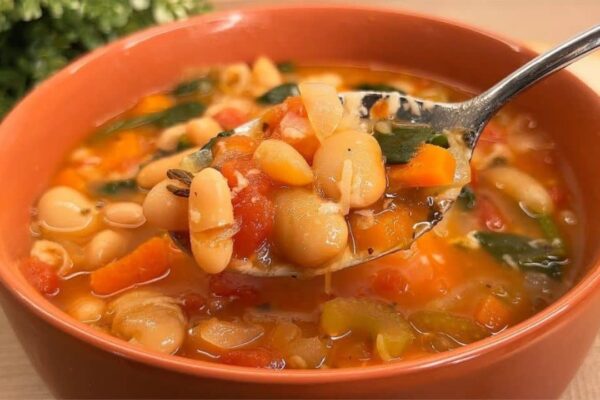 Italian Bean Soup, homemade and freshly served
