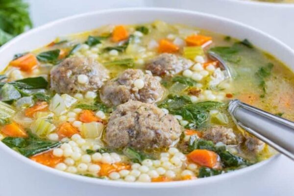 Restaurant-Quality Italian Wedding Soup, homemade and freshly served