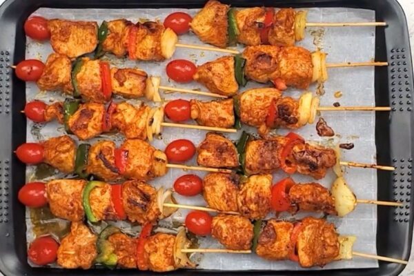 Juiciest Chicken Kabobs, homemade and freshly served