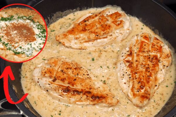 Juicy and Creamy Chicken Breast, homemade and freshly served