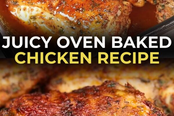 Juicy Oven Baked Chicken, homemade and freshly served