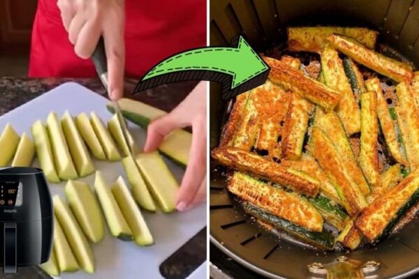15-Minute Keto Air-Fried Zucchini, homemade and freshly served