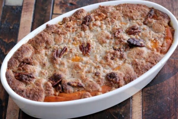 Keto Sweet Potato Casserole, homemade and freshly served
