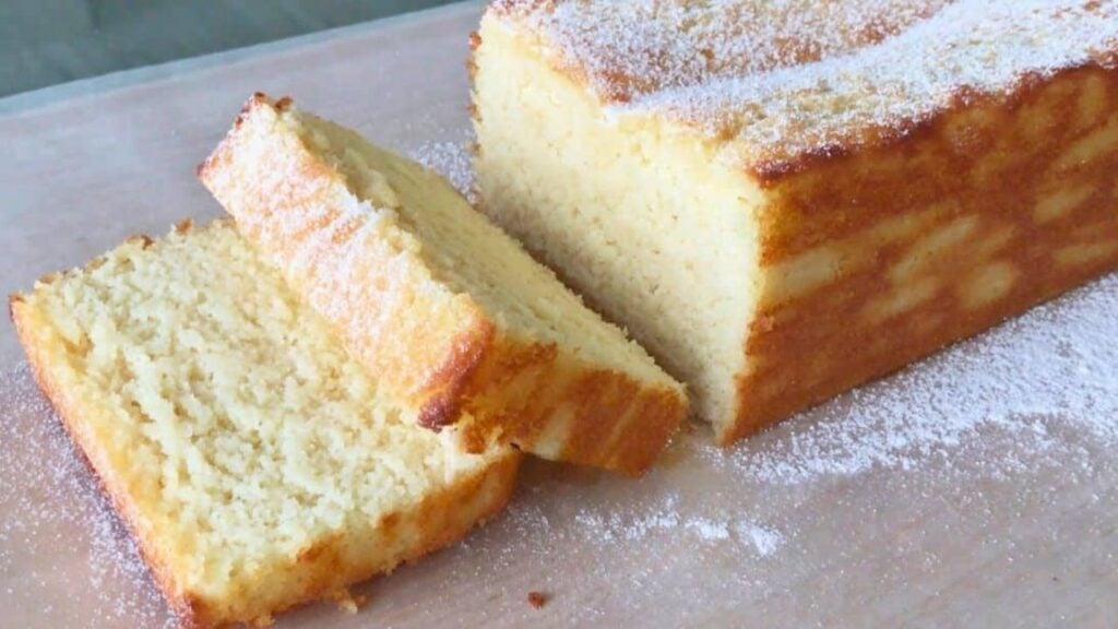 Keto Yogurt Almond Cake, homemade and freshly served