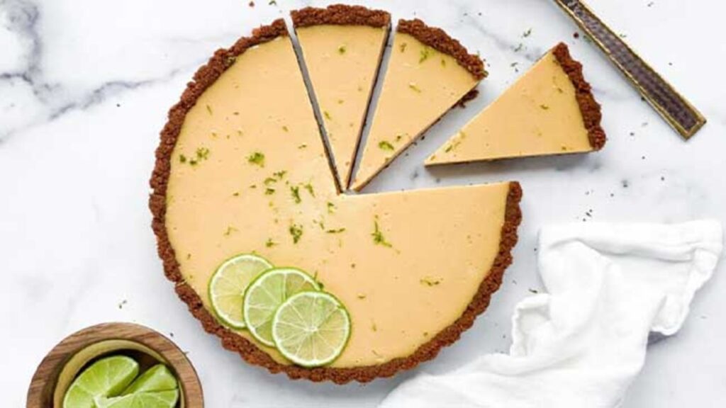 No-Bake Key Lime Cheesecake, homemade and freshly served