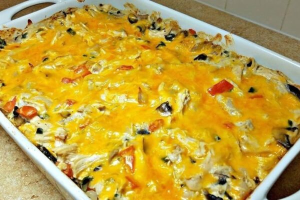 Easy King Ranch Chicken Casserole, homemade and freshly served