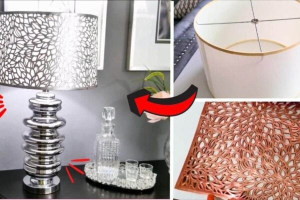 Finished Lampshade Upgrade Using Placemats, a completed DIY project