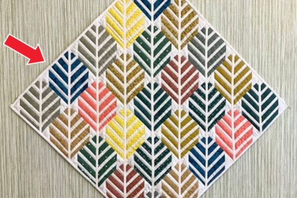 Finished Leaves Quilt Block, a completed DIY project