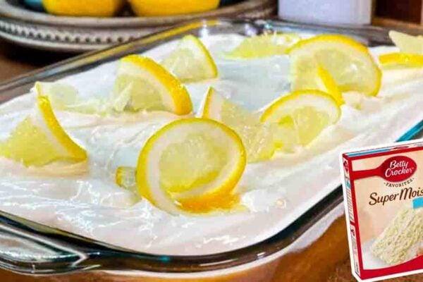 Lemon Cream Cake With Box Cake Mix, homemade and freshly served