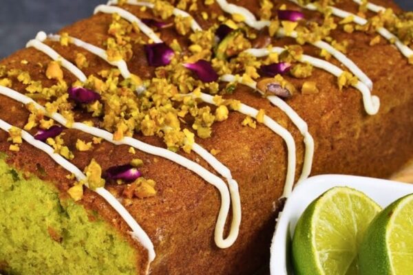 Lemon Pistachio Cake, homemade and freshly served