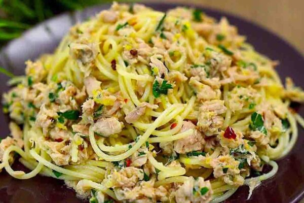 Lemon Tuna Pasta, homemade and freshly served