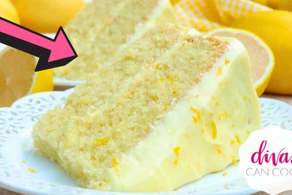 Lemon Velvet Cake With Lemon Cream Cheese Frosting, homemade and freshly served