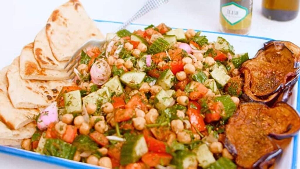 Loaded Chickpea Salad, homemade and freshly served