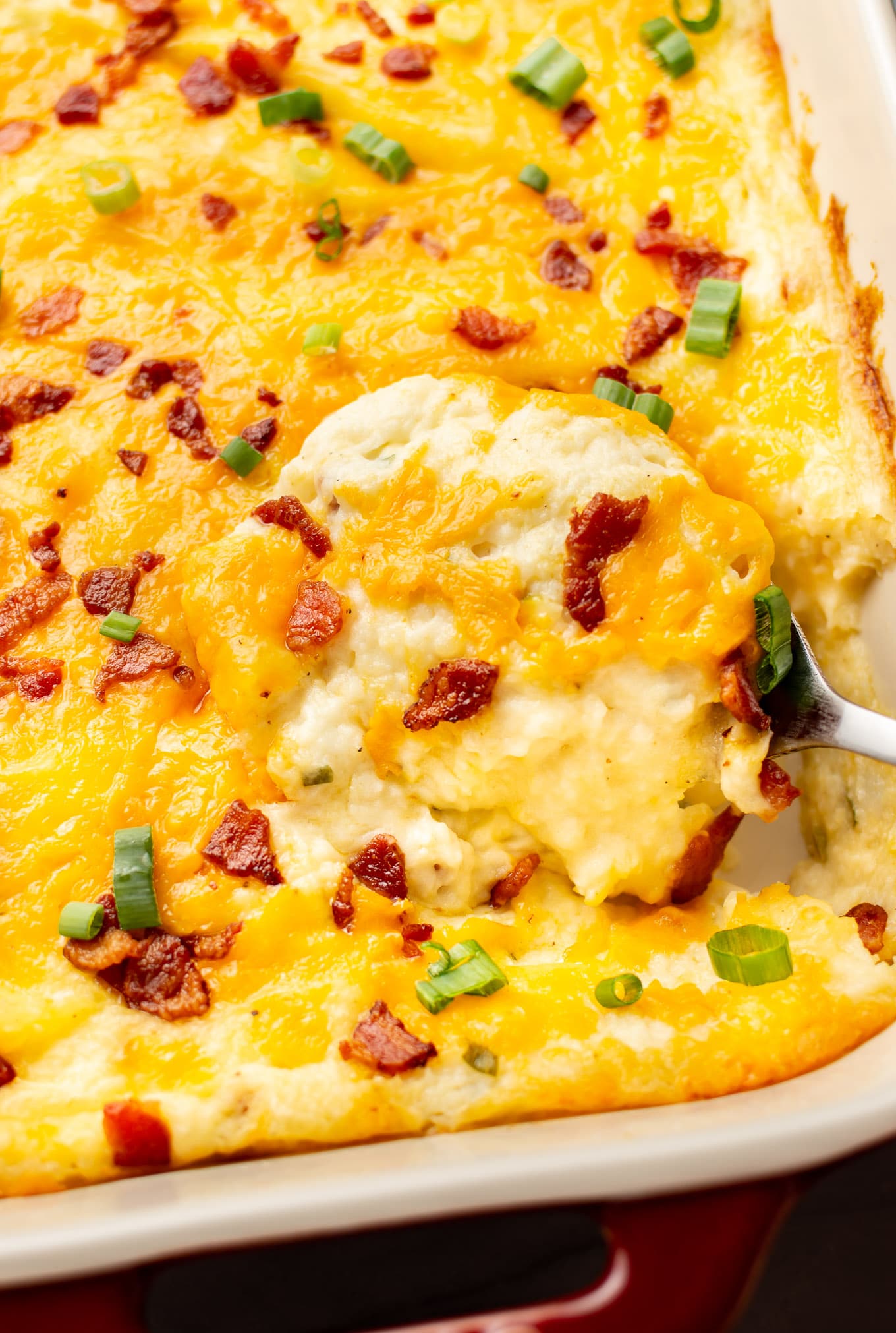 Thanksgiving Recipes - Loaded Mashed Potato Casserole - Cheesy Holiday Side