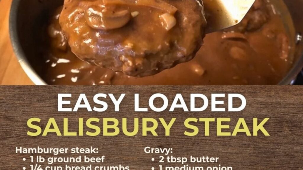 Loaded Salisbury Steak, homemade and freshly served