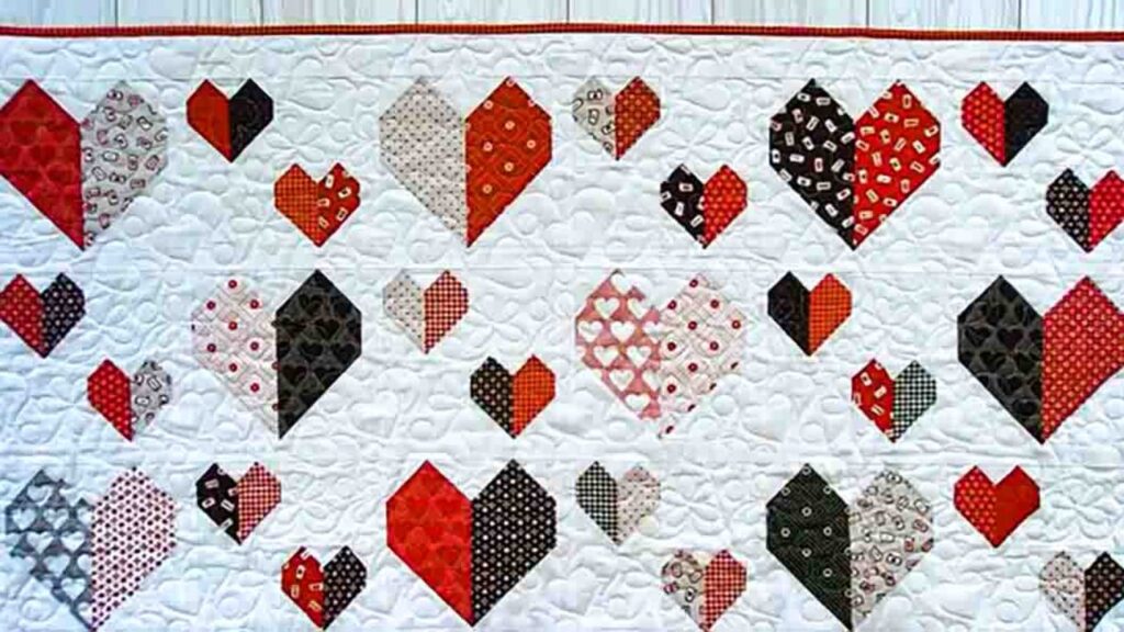Finished Love Chains Quilt Block, a completed DIY project