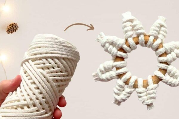 Finished Macrame Snowflake Ornament, a completed DIY project