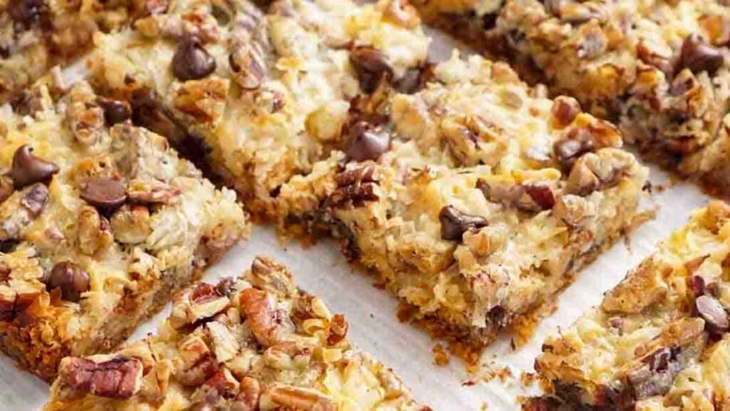 Magic Cookie Bars, homemade and freshly served