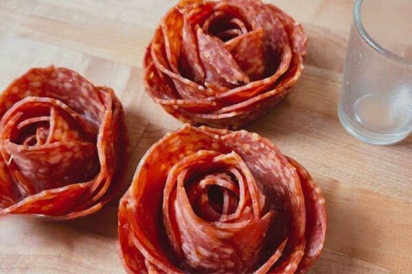 Finished Make Salami Roses Using a Shot Glass, a completed DIY project