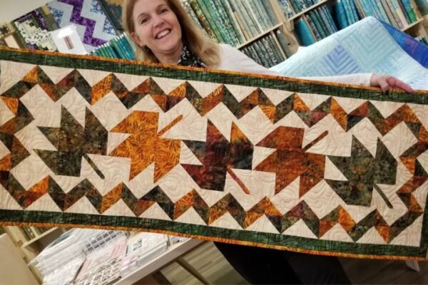 Finished Maple Leaf Table Runner, a completed DIY project