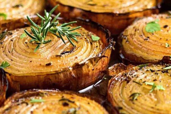 Marinated Slow Roasted Onions, homemade and freshly served