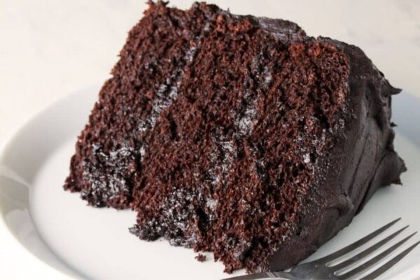 Matilda Inspired Moist Chocolate Cake, homemade and freshly served