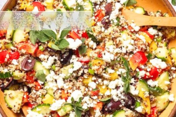 Mediterranean Quinoa Salad, homemade and freshly served