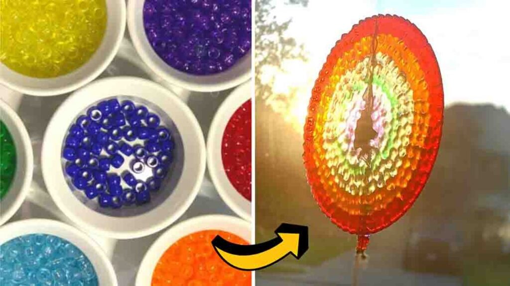 Finished Melted Bead Suncatcher, a completed DIY project