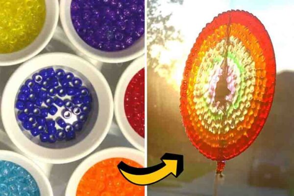 Finished Melted Bead Suncatcher, a completed DIY project
