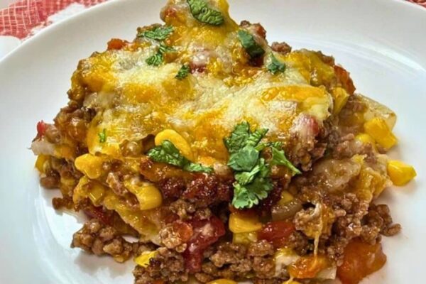 Mexican Bubble Up Casserole, homemade and freshly served