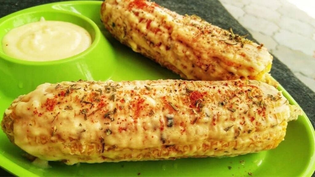 Mexican Cheesy Corn On Cob, homemade and freshly served