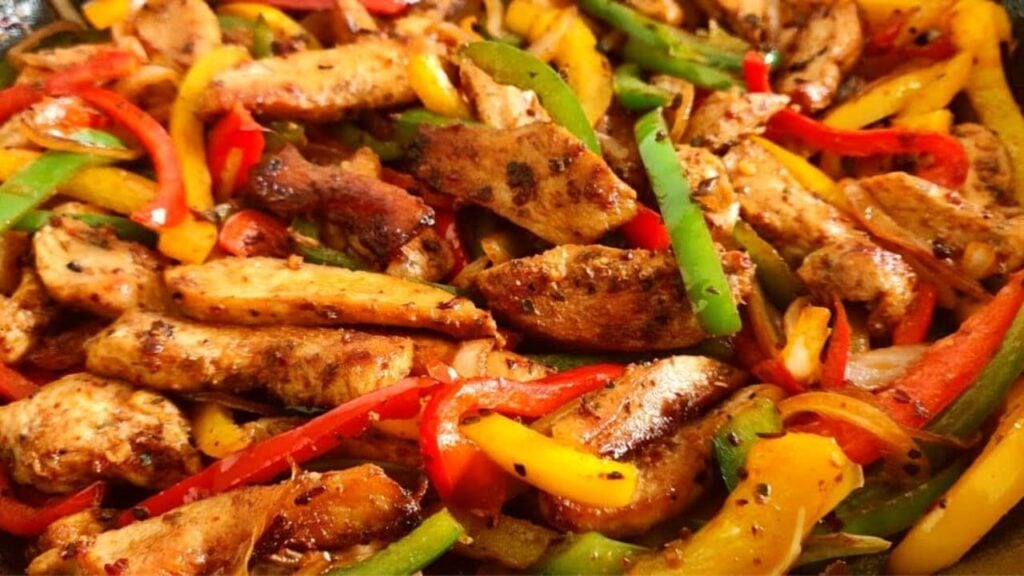 Mexican Chicken Fajitas, homemade and freshly served