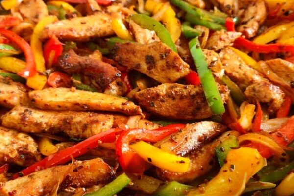 Mexican Chicken Fajitas, homemade and freshly served