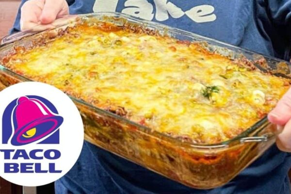 Mexican Pizza Casserole Taco Bell Copycat, homemade and freshly served
