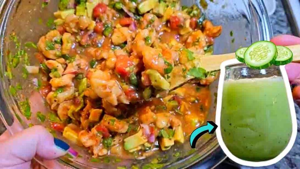 Mexican Shrimp Cocktail, homemade and freshly served