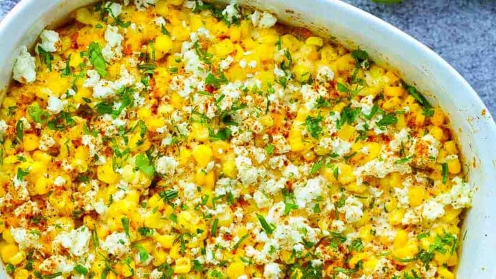Mexican Street Corn Casserole, homemade and freshly served